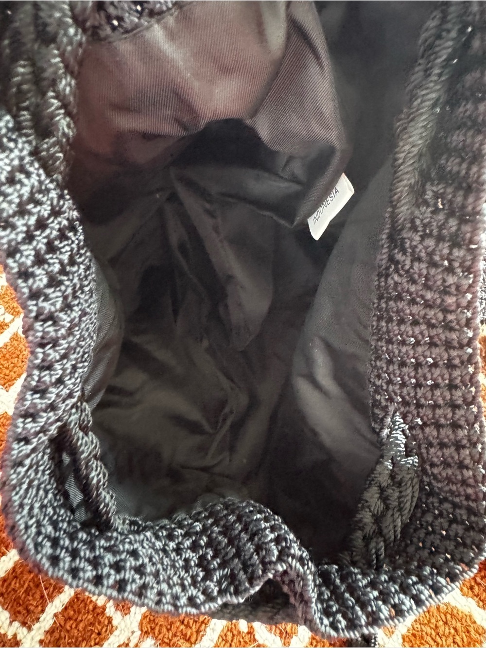 The Sak Black Crochet Drawstring Backpack‎ - Picture 6 of 6